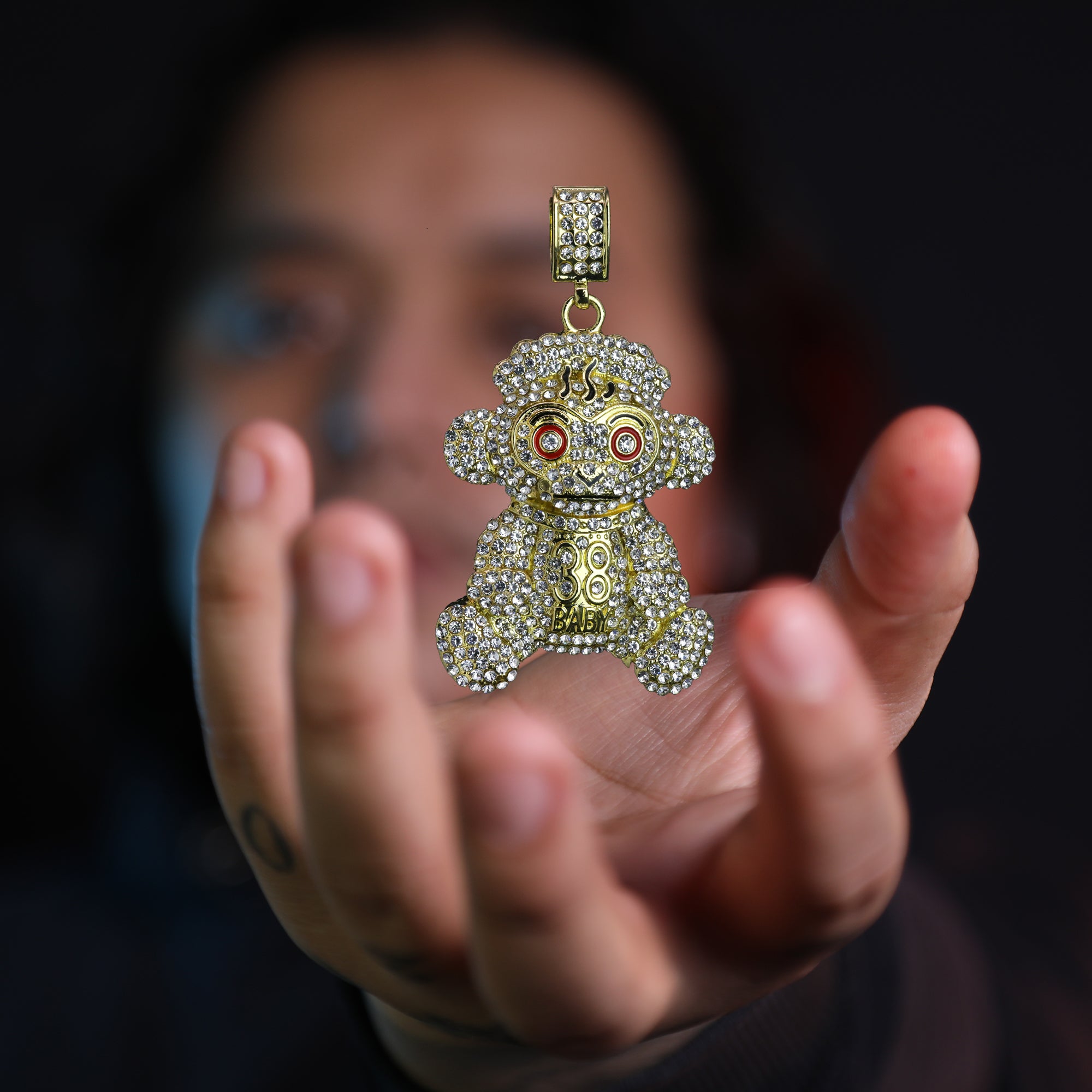 Iced Baby Monkey Pendant Only Jewelry Hip Hop Style 18k Gold Plated