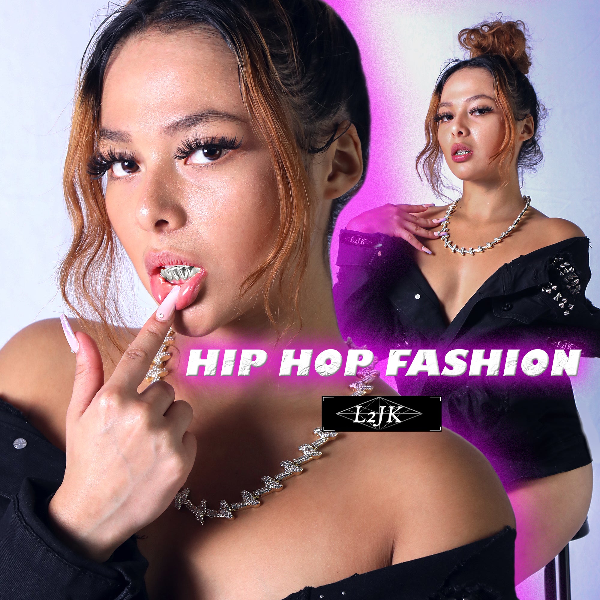 18k WHITE GOLD TOP & BOTTOM PLAIN GRILLZ