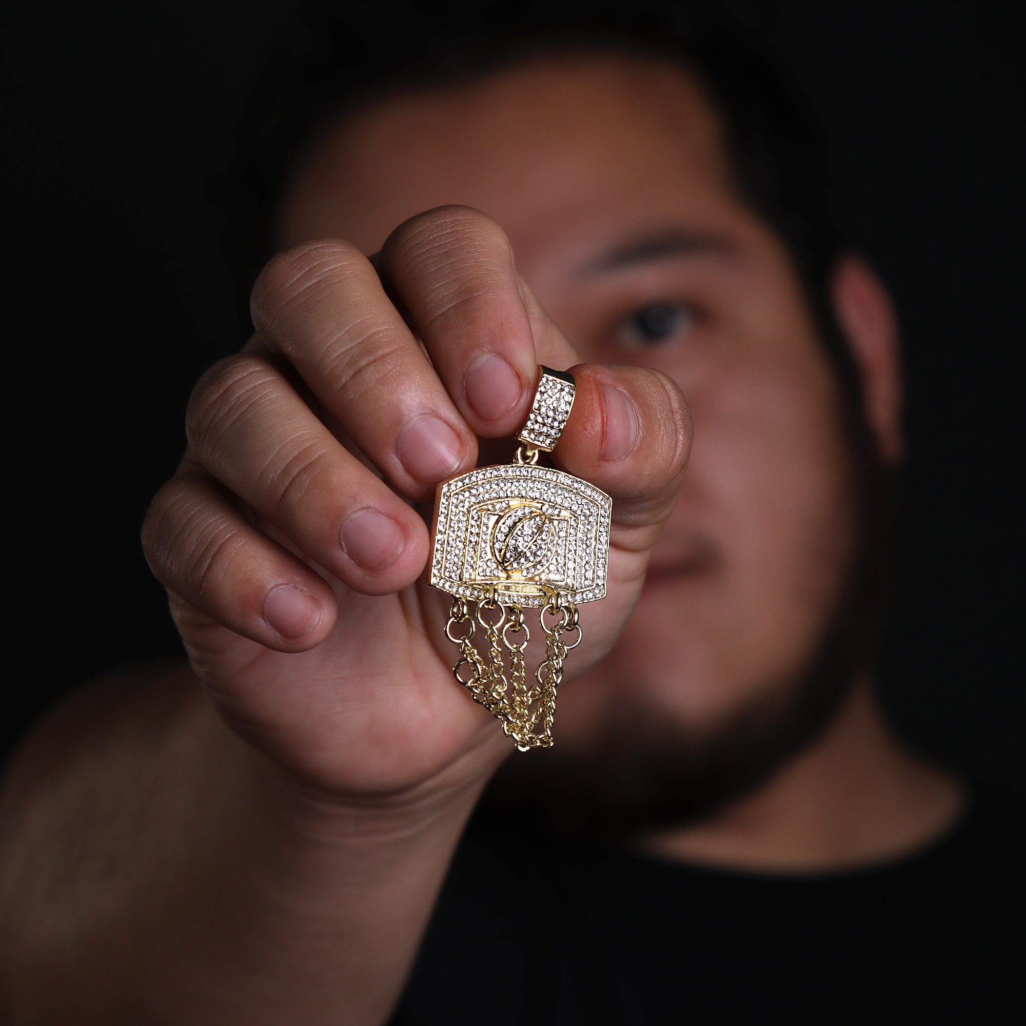 Copy of Basketball Net Pendant Only Jewelry Hip Hop Style 18k Gold Plated