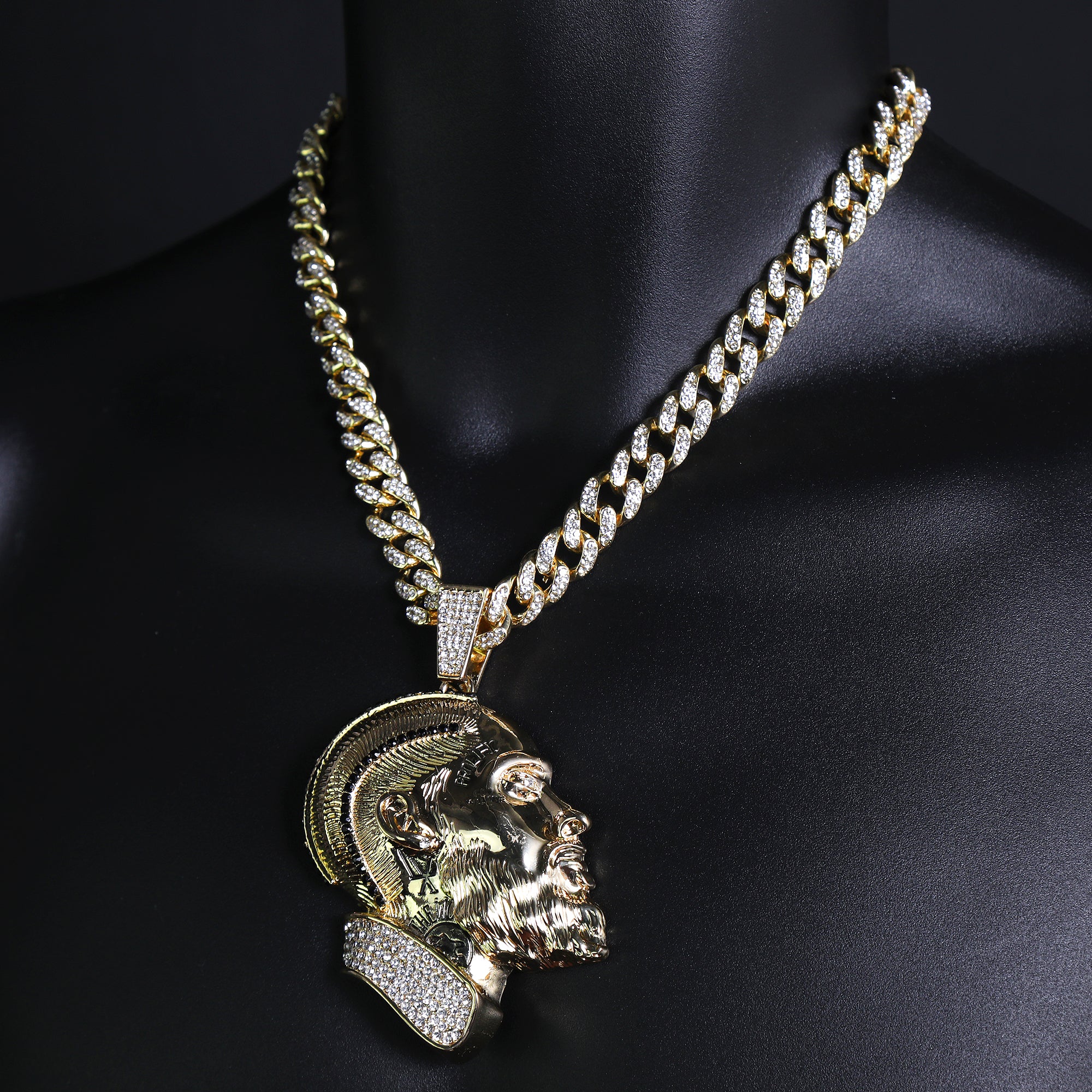Nipsey Hussle 3D Face Pendant & Iced Cuban Chain – XXL Hip Hop Jewelry