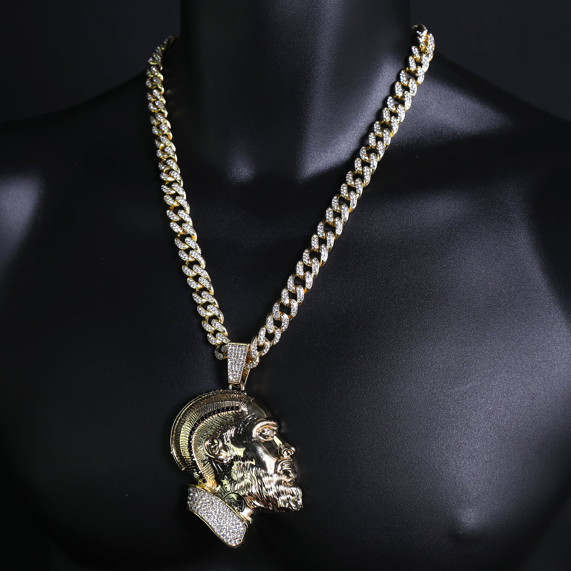Nipsey Hussle 3D Face Pendant & Iced Cuban Chain – XXL Hip Hop Jewelry