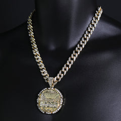 Iced Out Last Supper Pendant & Cuban Chain – Round Hip Hop Necklace 18"-24"