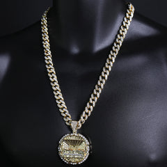 Iced Out Last Supper Pendant & Cuban Chain – Round Hip Hop Necklace 18"-24"