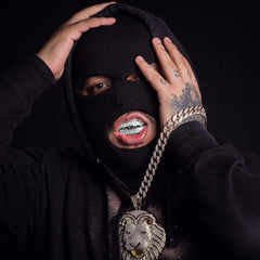 3 ROW 18k WHITE GOLD FULLY ICED TOP & BOTTOM GRILLZ