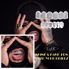 18k WHITE GOLD FULLY ICED TOP & BOTTOM GRILLZ AR