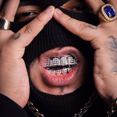 18k WHITE GOLD FULLY ICED TOP & BOTTOM GRILLZ AR