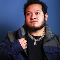 Initial Alphabet Letter Lab Baguette Cz Diamond Cut Pendant 4mm 20" FIGARO CHAIN Hip Hop Necklace