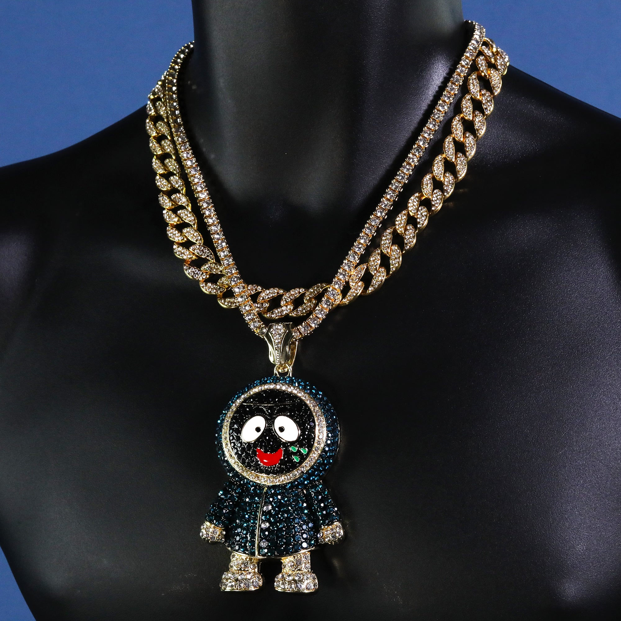 Hip Hop Iced Large BRICK SQUAD ESKIMO Gold Plated 20", 20" Cuban & Tennis Choker Chains