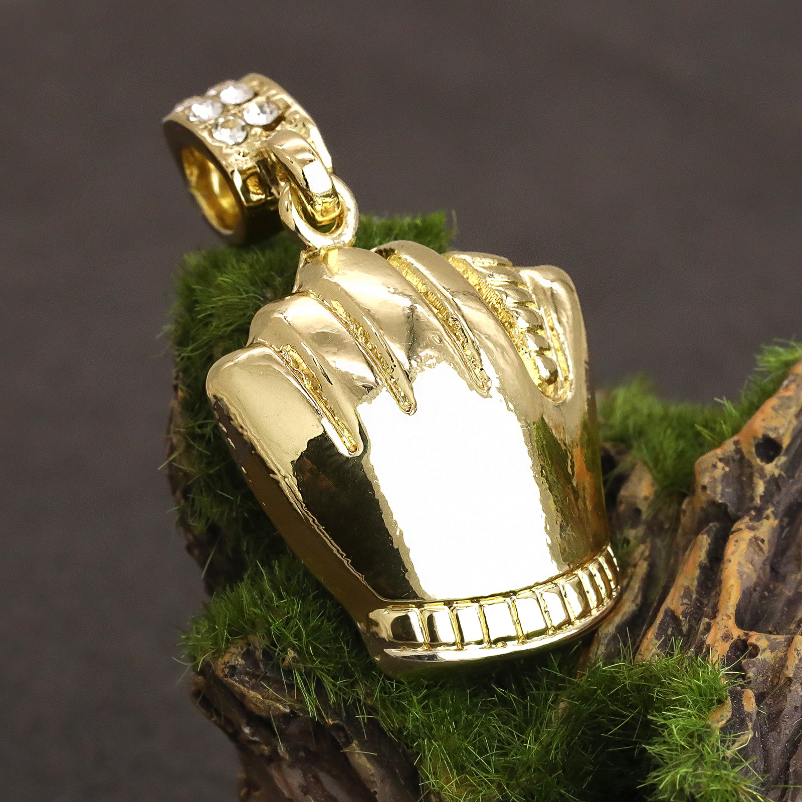 Baseball Glove mitts Pendant 30" Rope Chain Hip Hop Style 18k Gold Plated