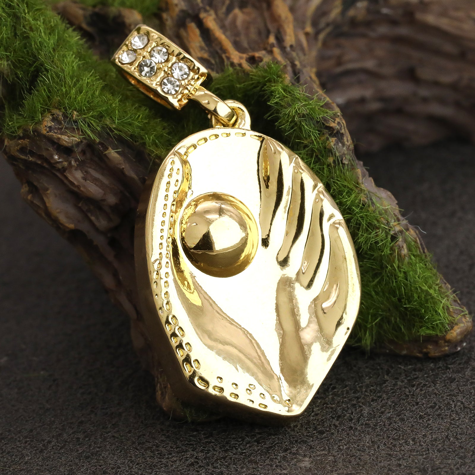 Baseball Glove Catch Ball Pendant 30" Rope Chain Hip Hop Style 18k Gold Plated