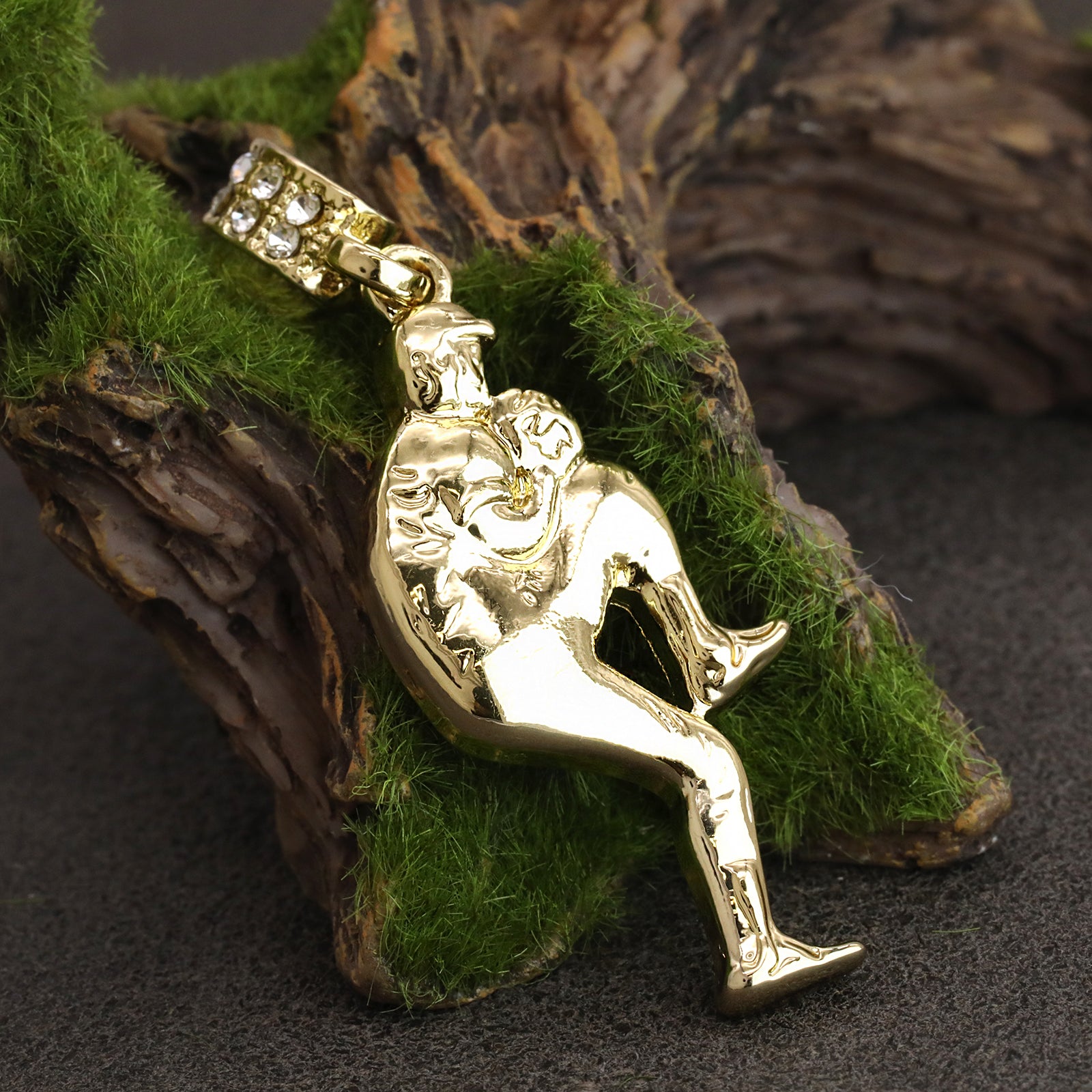 Baseball Picher Pendant 30" Rope Chain Hip Hop Style 18k Gold Plated
