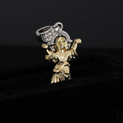 Catholic Child Jesus Pendant Cubic-Zirconia Gold Plated 18" Cuban Chain