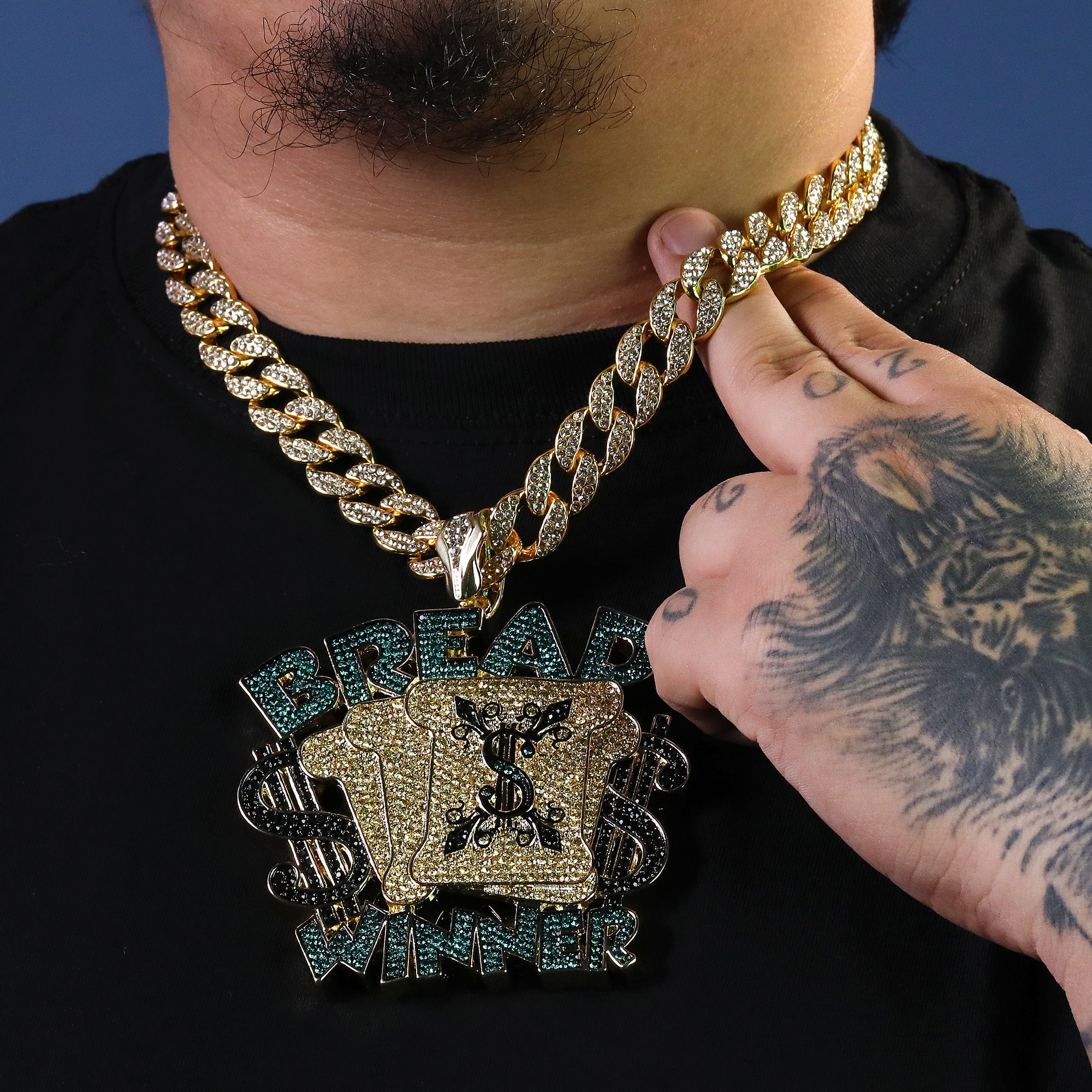 Large Jumbo Huge Bread Winner 14k Gold Plated 20" Cuban Chain Necklace