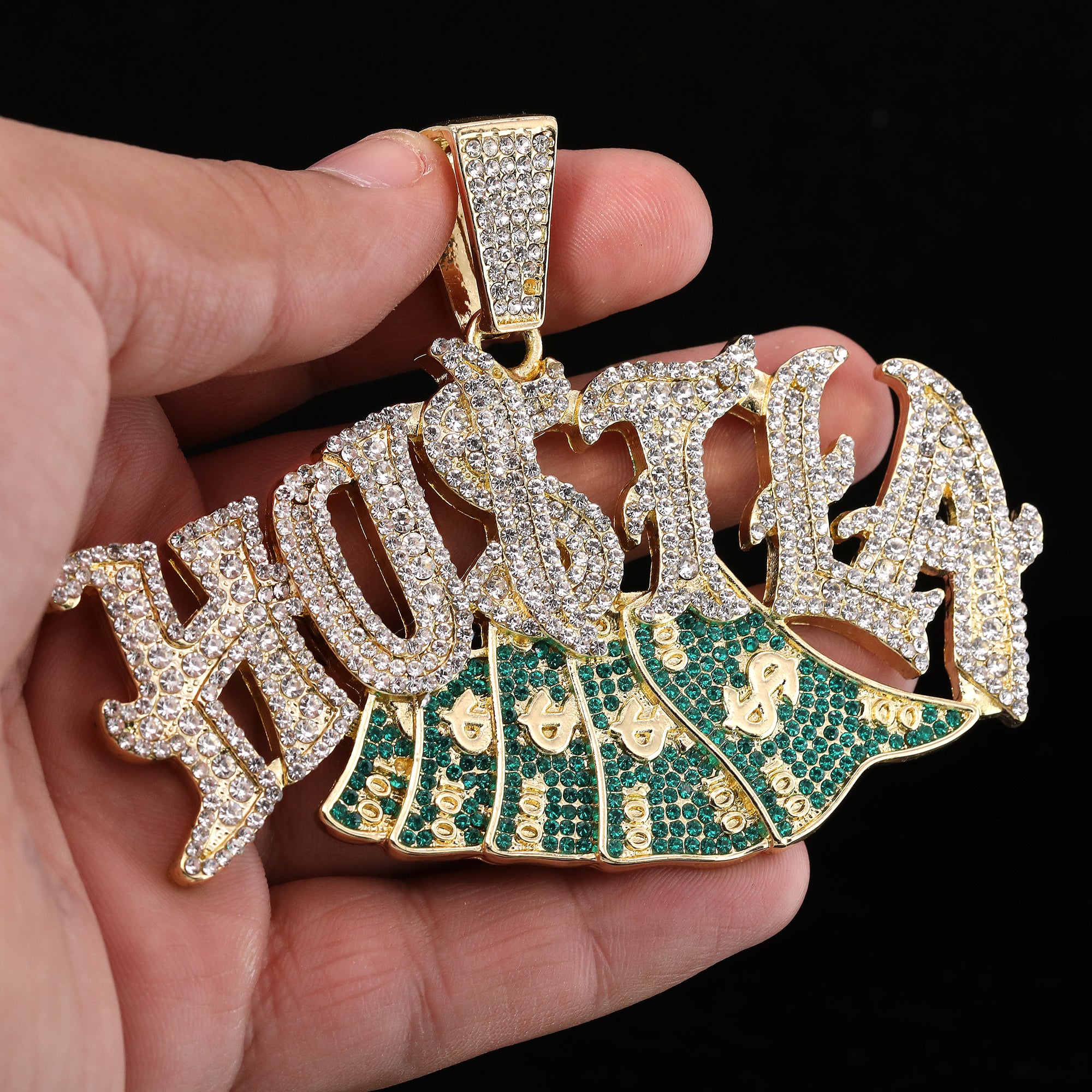 Large Jumbo Huge HUSTLA 14k Gold Plated 20" Cuban Chain Necklace