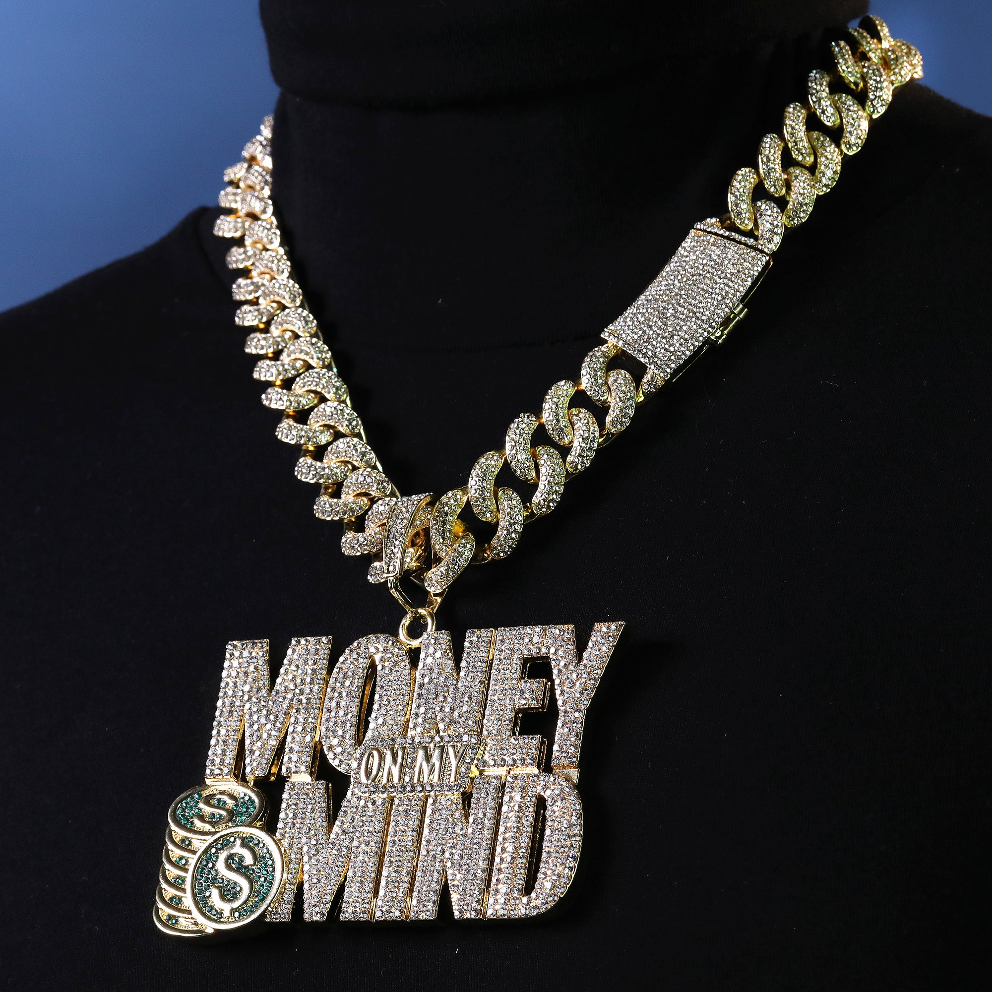 XXL Huge Money On My Mind House 14k Gold filled 20" Cuban Thick Chain Box Clasp
