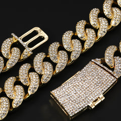 XXL Round Big 23 Pendant with 14K Gold Plated 20" Cuban Choker Chain – Box Clasp