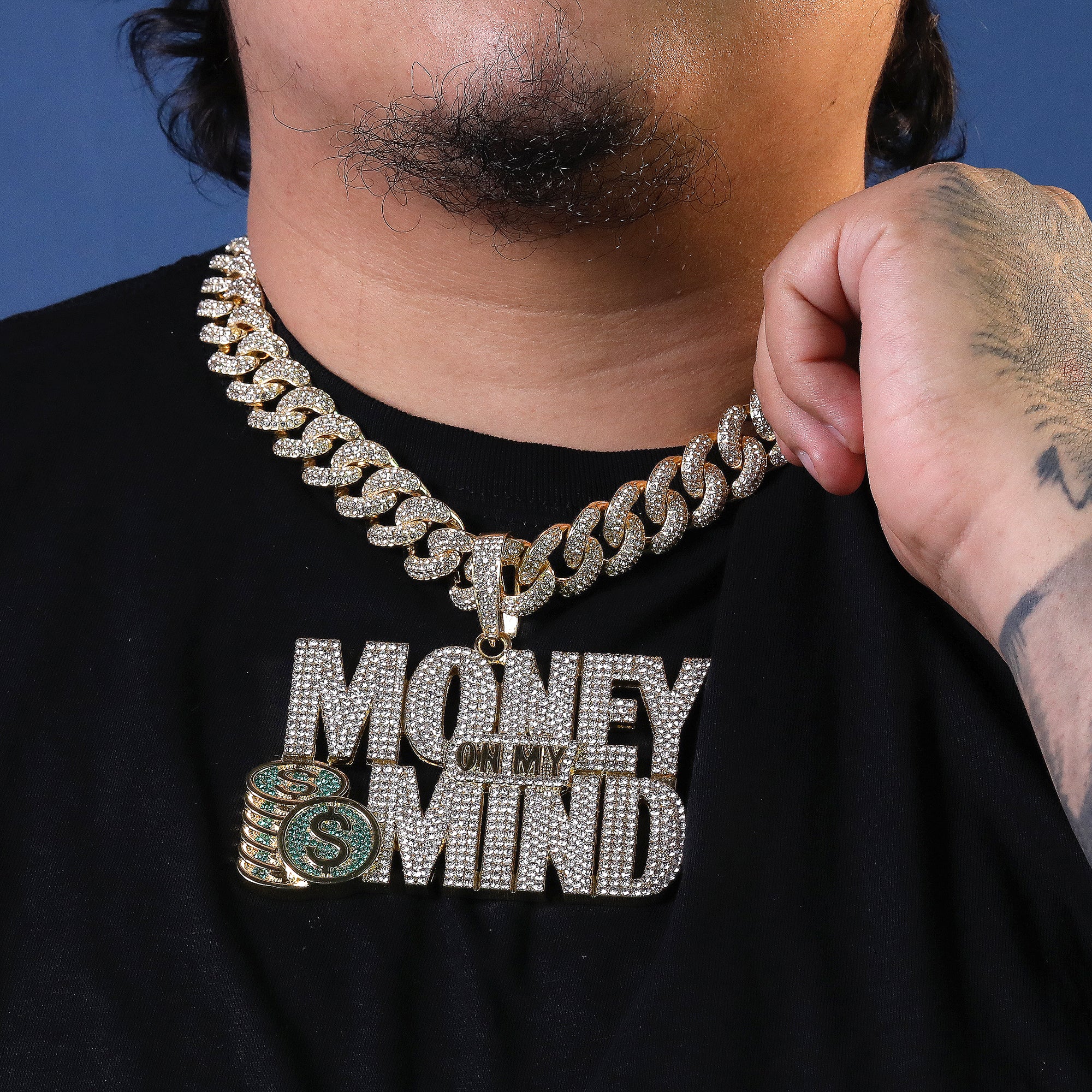 XXL Huge Money On My Mind House 14k Gold filled 20" Cuban Thick Chain Box Clasp