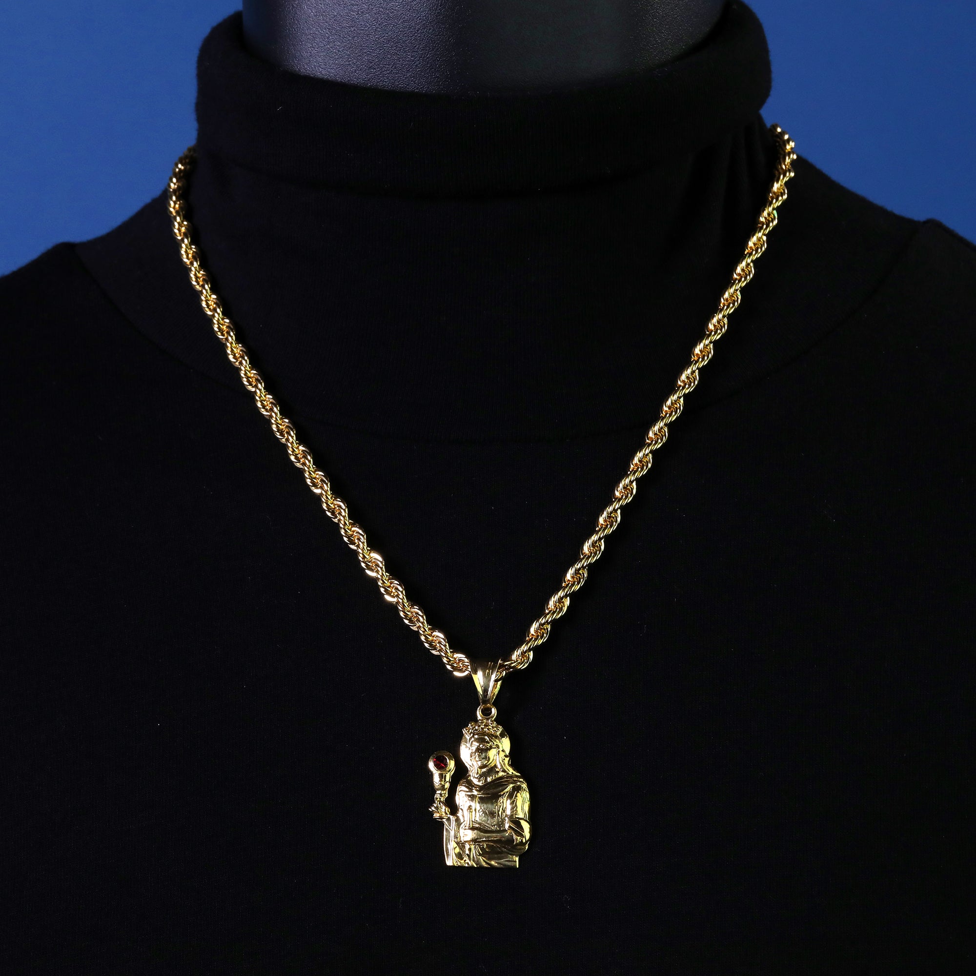Santa Barbara Pendant Rope Chain 14k Gold Plated