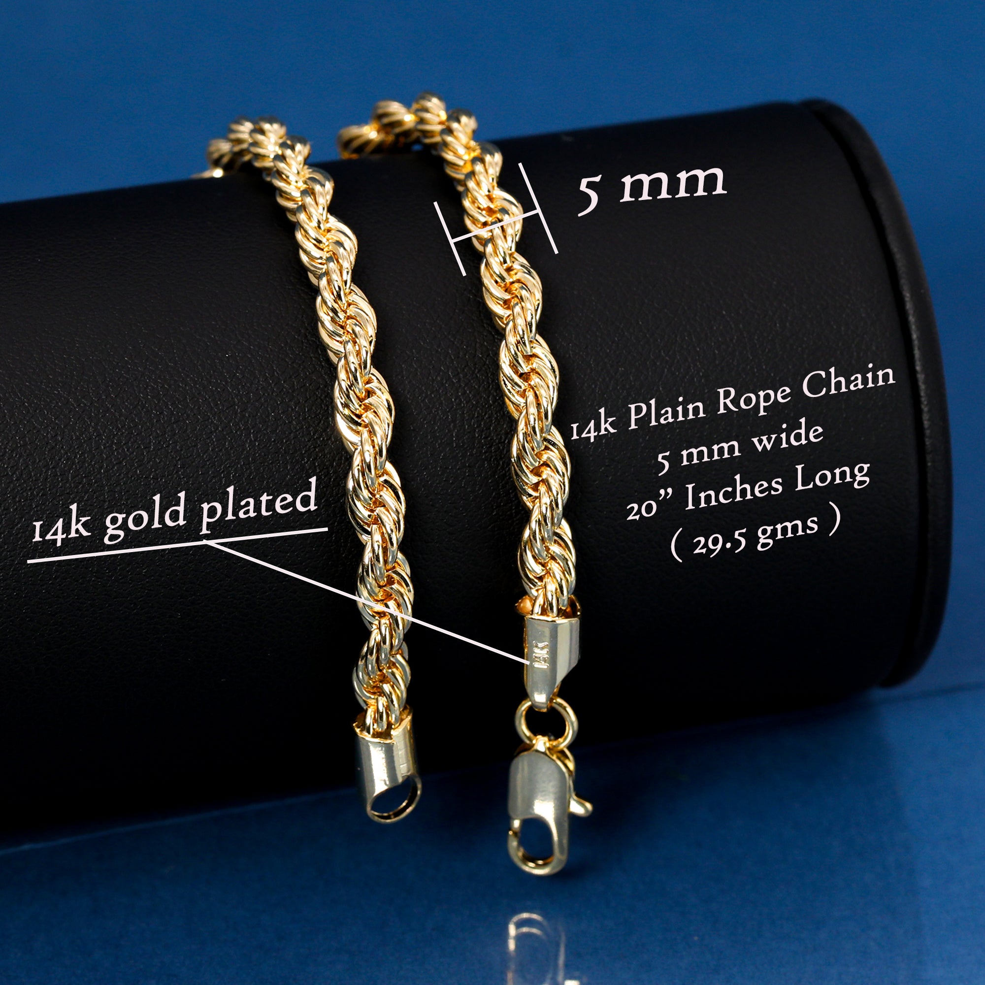 Anchor Jesus Pendant Rope Chain 14k Gold Plated