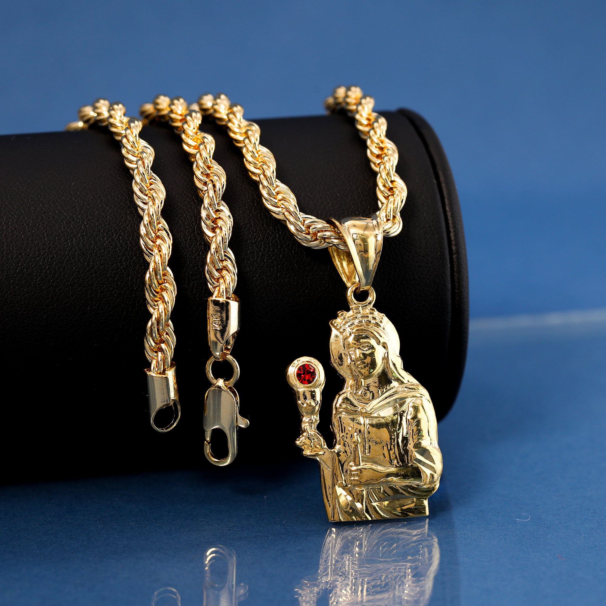 Santa Barbara Pendant Rope Chain 14k Gold Plated