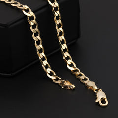 Catholic Oval Guadalupe Color Pendant Cubic-Zirconia Gold Plated 20" Cuban Chain