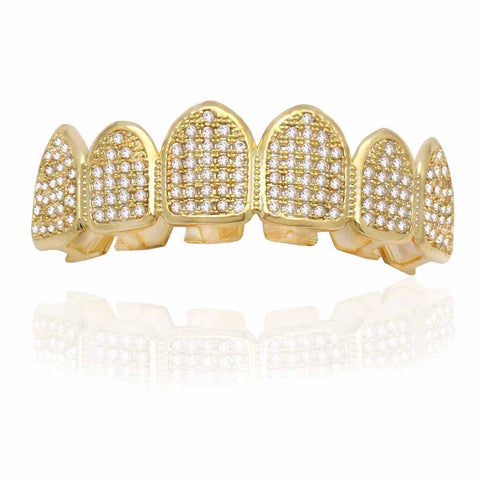 GRILLZ SET GOLD FULLY ICED OUT