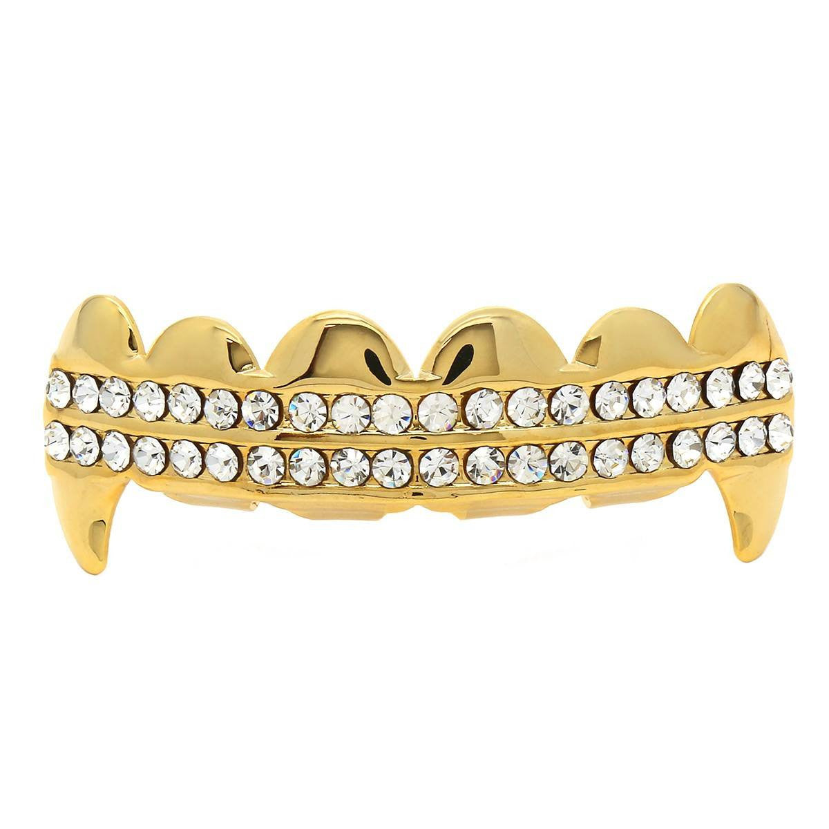 GOLD TOP GRILLZ 2 ROW FANG