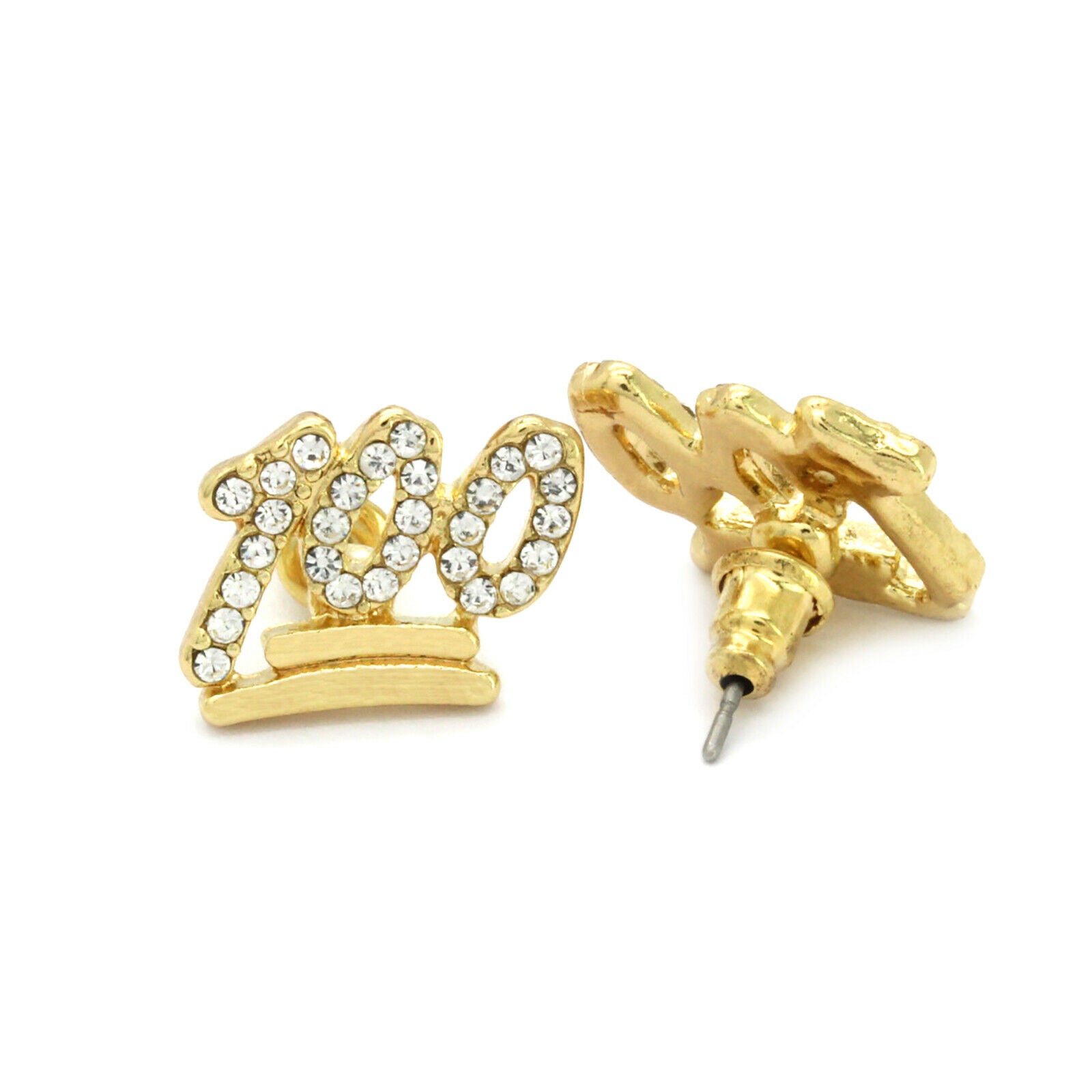 Cz Emoji 100 GOLD FILLED EARRINGS