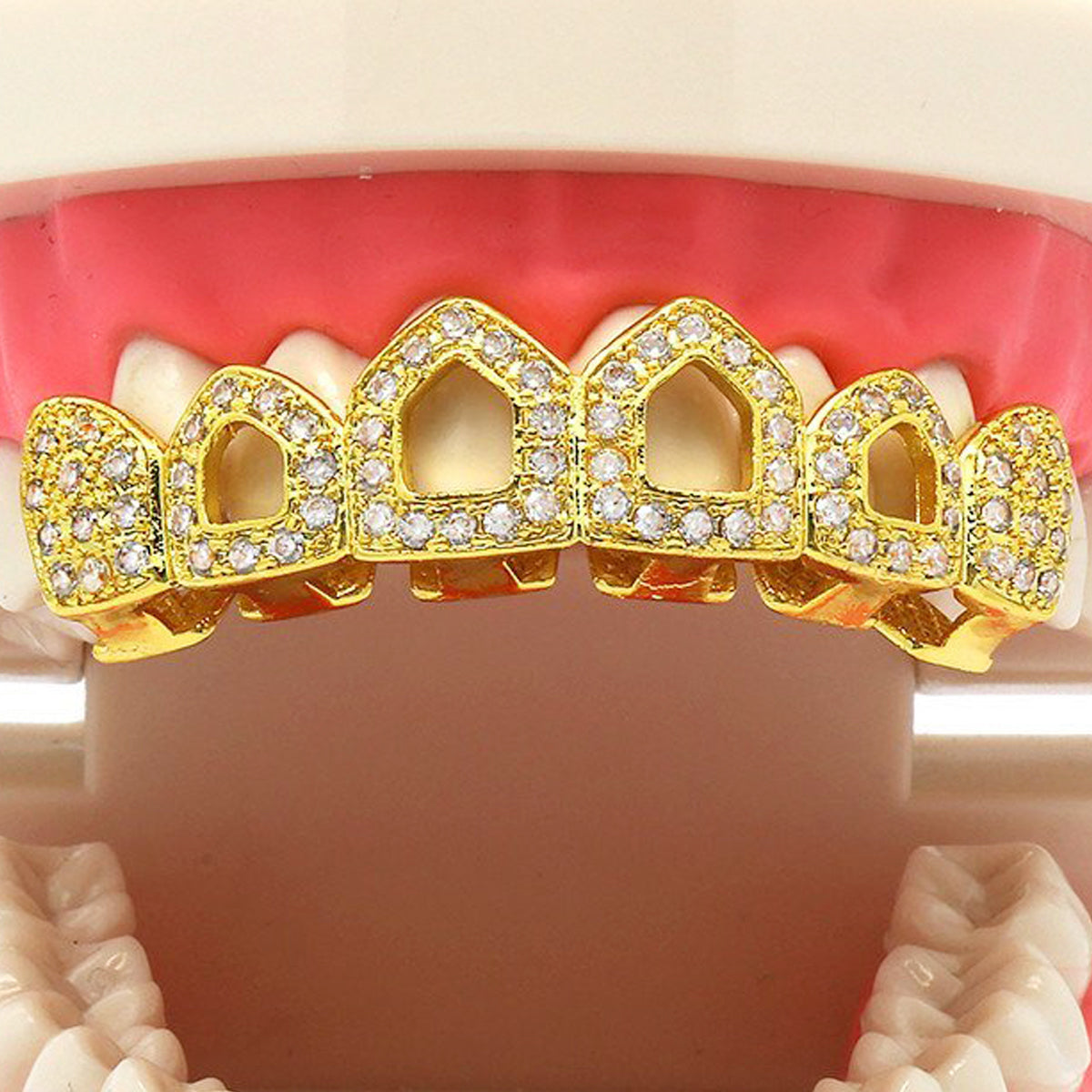 GOLD TOP GRILLZ 4 OPEN CZ
