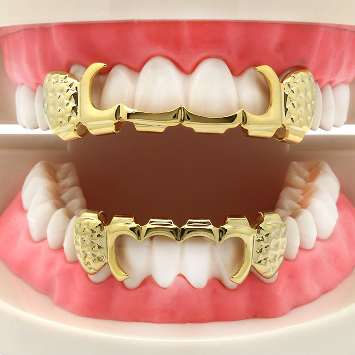 GRILLZ SET GOLD SICKLE NOTCHED