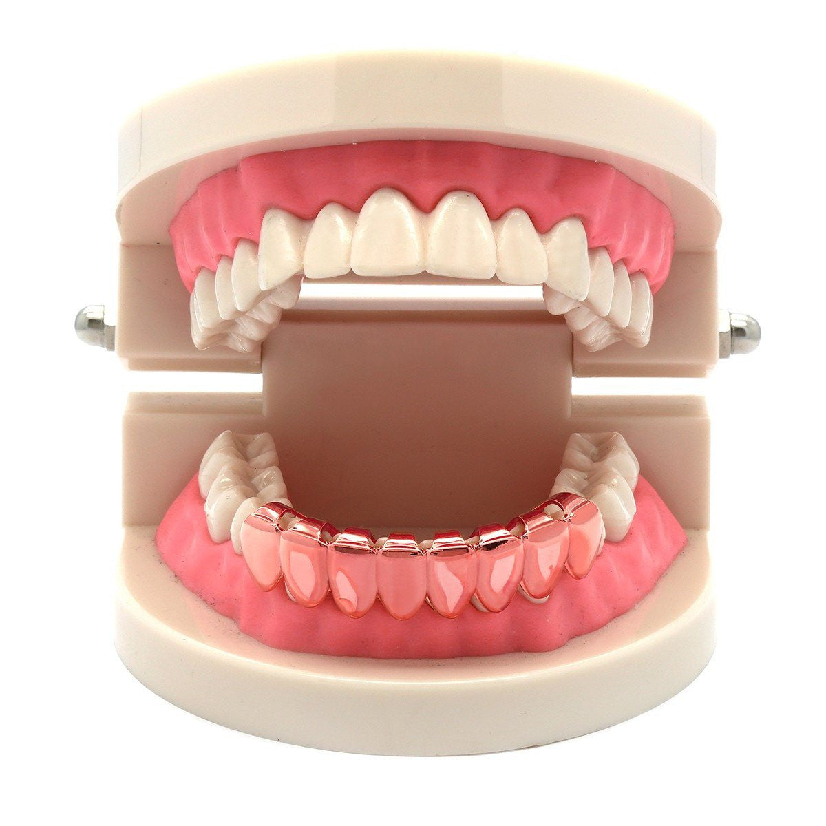 ROSE GOLD BOTTOM GRILLZ 8 TOOTH