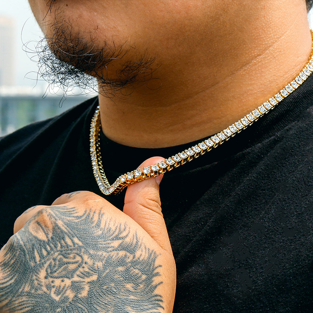 GOLD TENNIS CHAIN 18" 20" 24" 30"