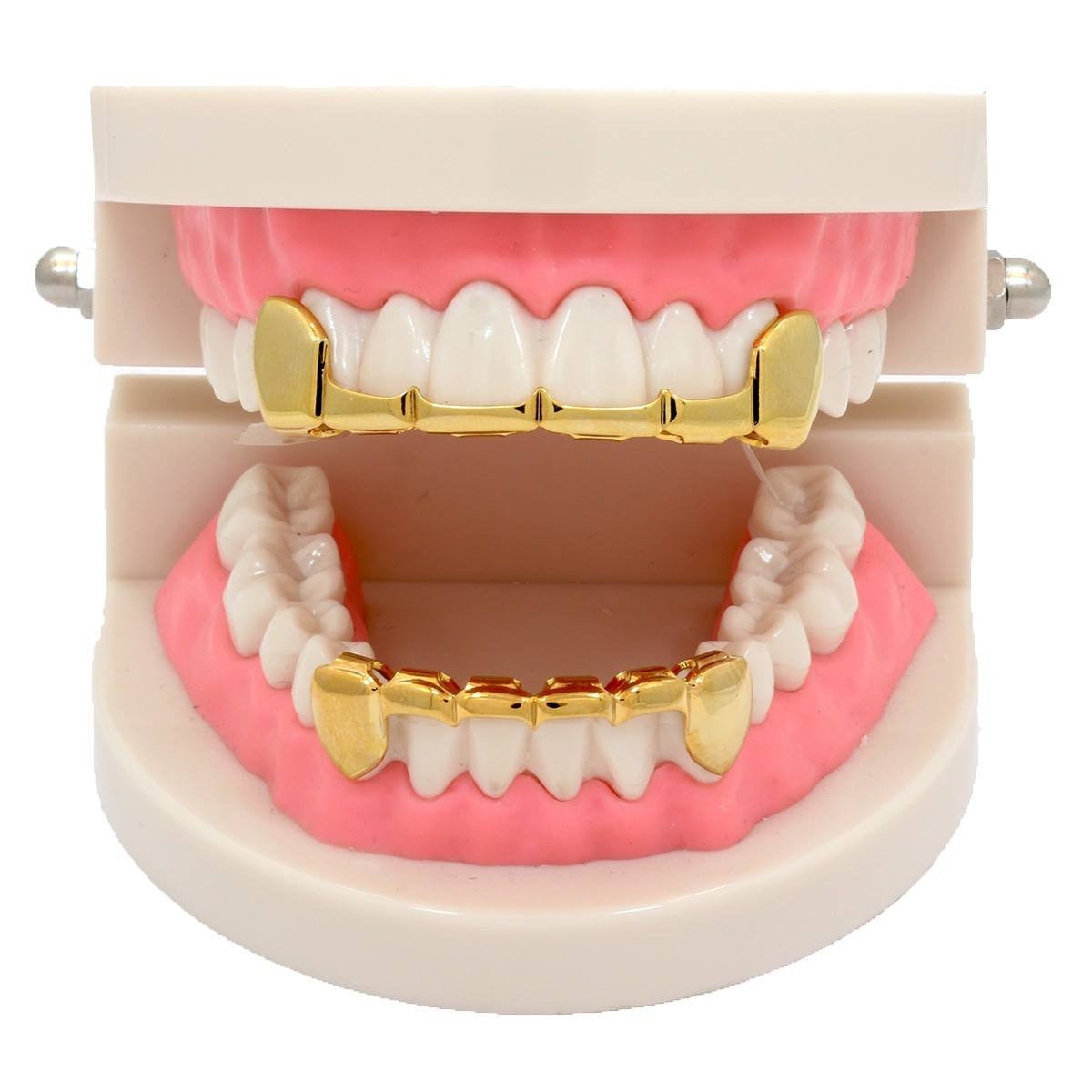 GRILLZ SET GOLD FANG PLAIN HALF