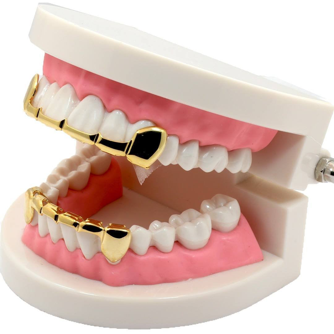 GRILLZ SET GOLD FANG PLAIN HALF
