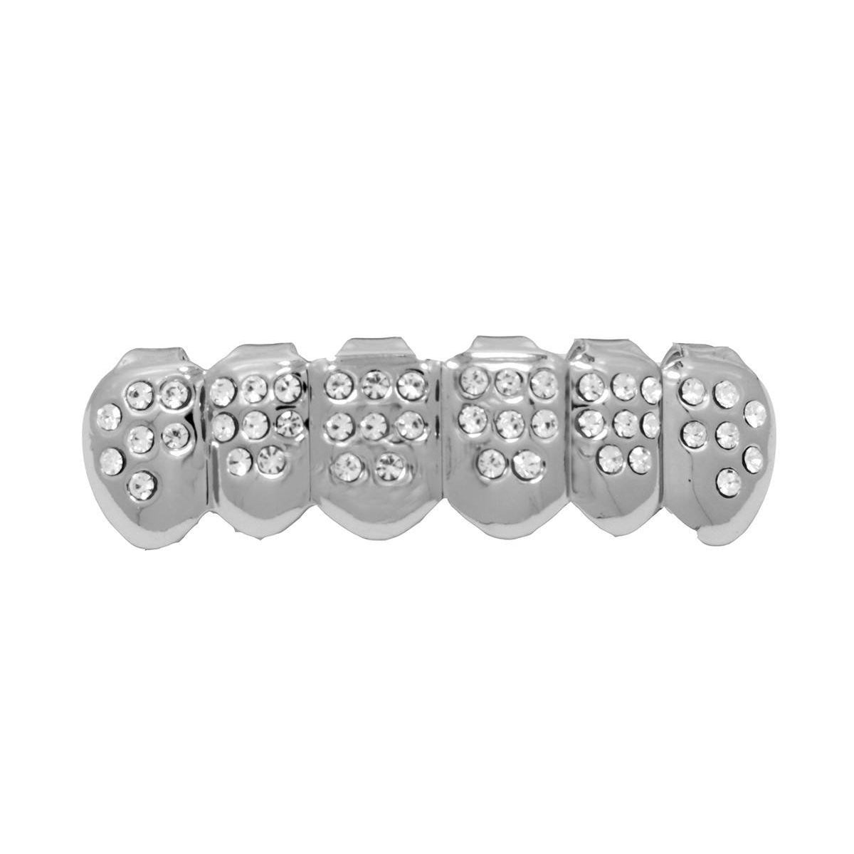 GRILLZ SET SILVER FULLY ICED KINGSTAR