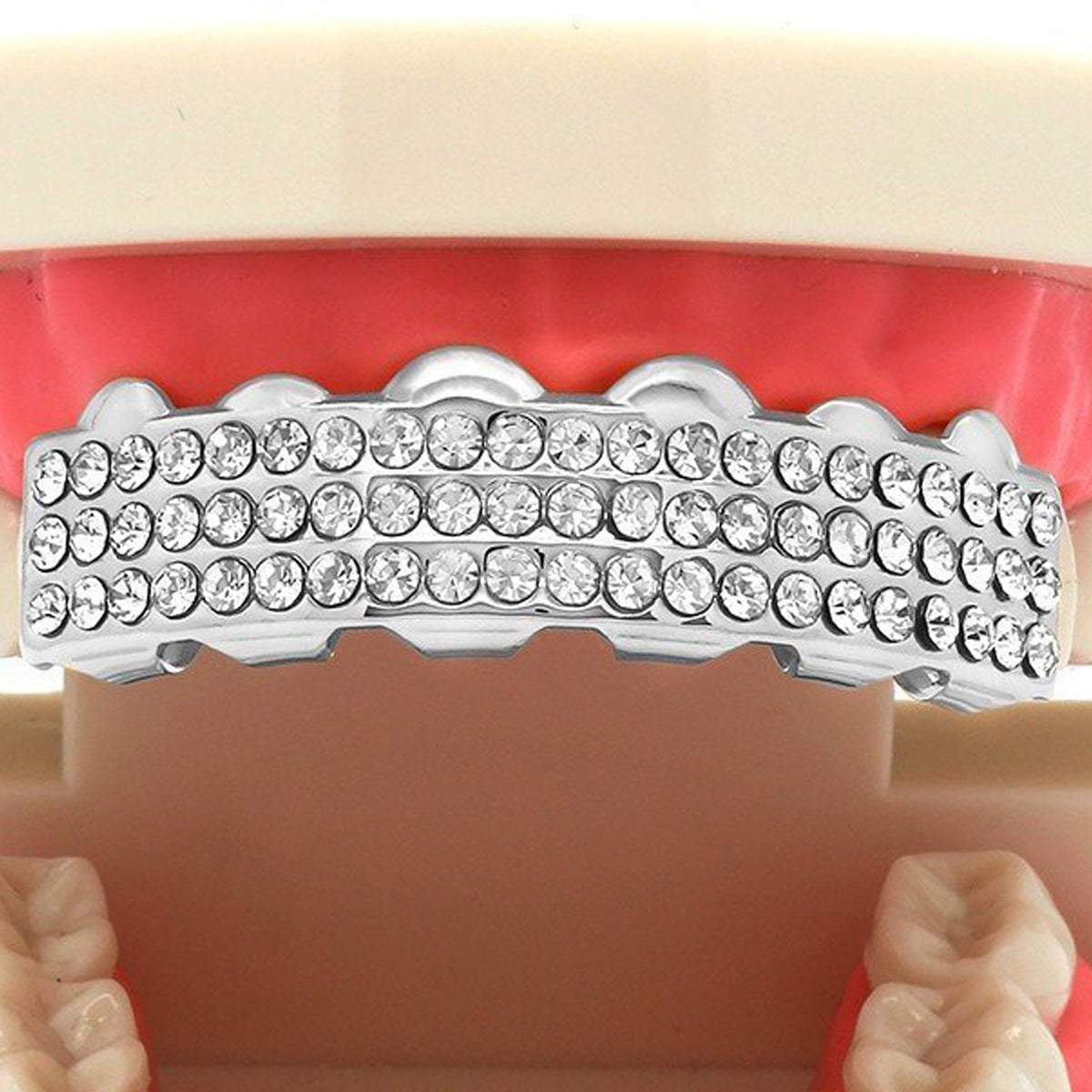 SILVER TOP GRILLZ 3 LINE