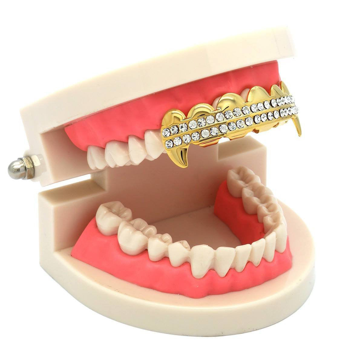 GOLD TOP GRILLZ 2 ROW FANG