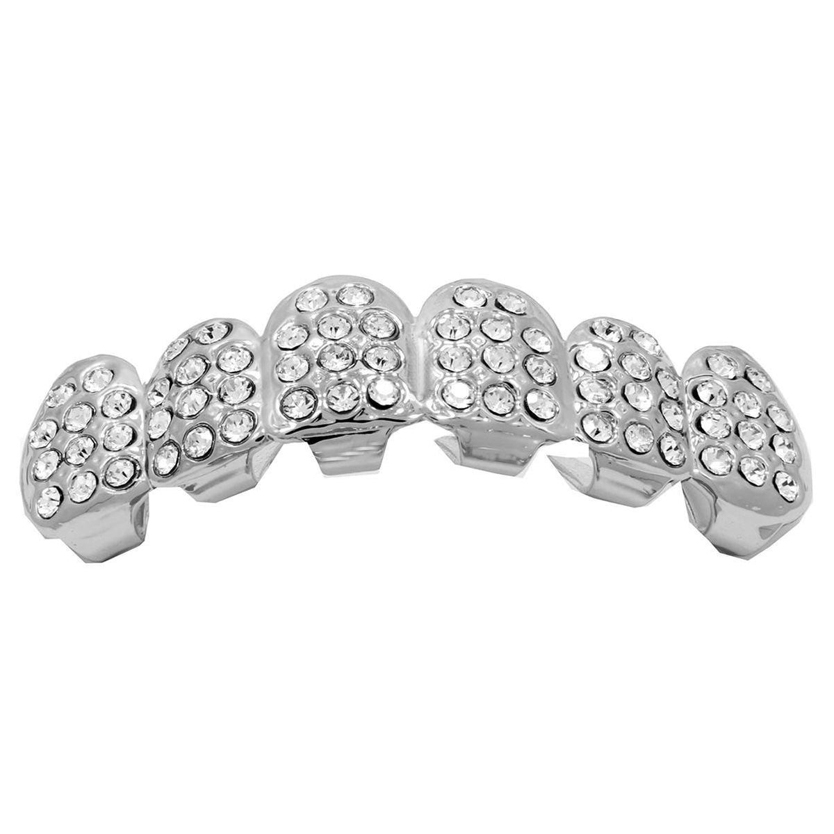 GRILLZ SET SILVER FULLY ICED KINGSTAR