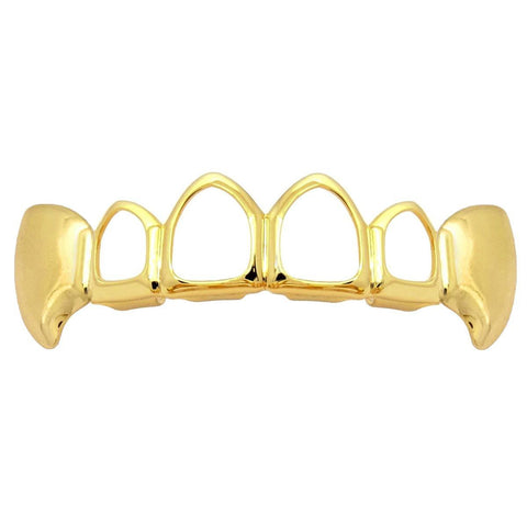 GOLD TOP GRILLZ 4 OPEN FANG