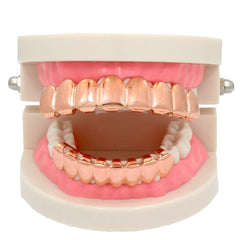 GRILLZ SET ROSE GOLD PLAIN BEST 8