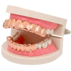 GRILLZ SET ROSE GOLD PLAIN BEST 8