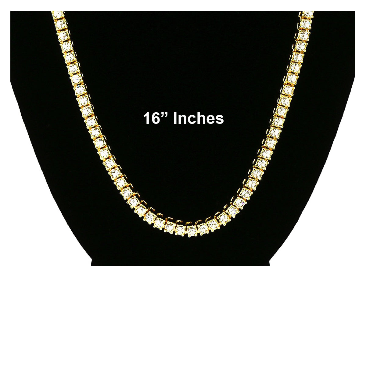 GOLD TENNIS CHAIN 16"
