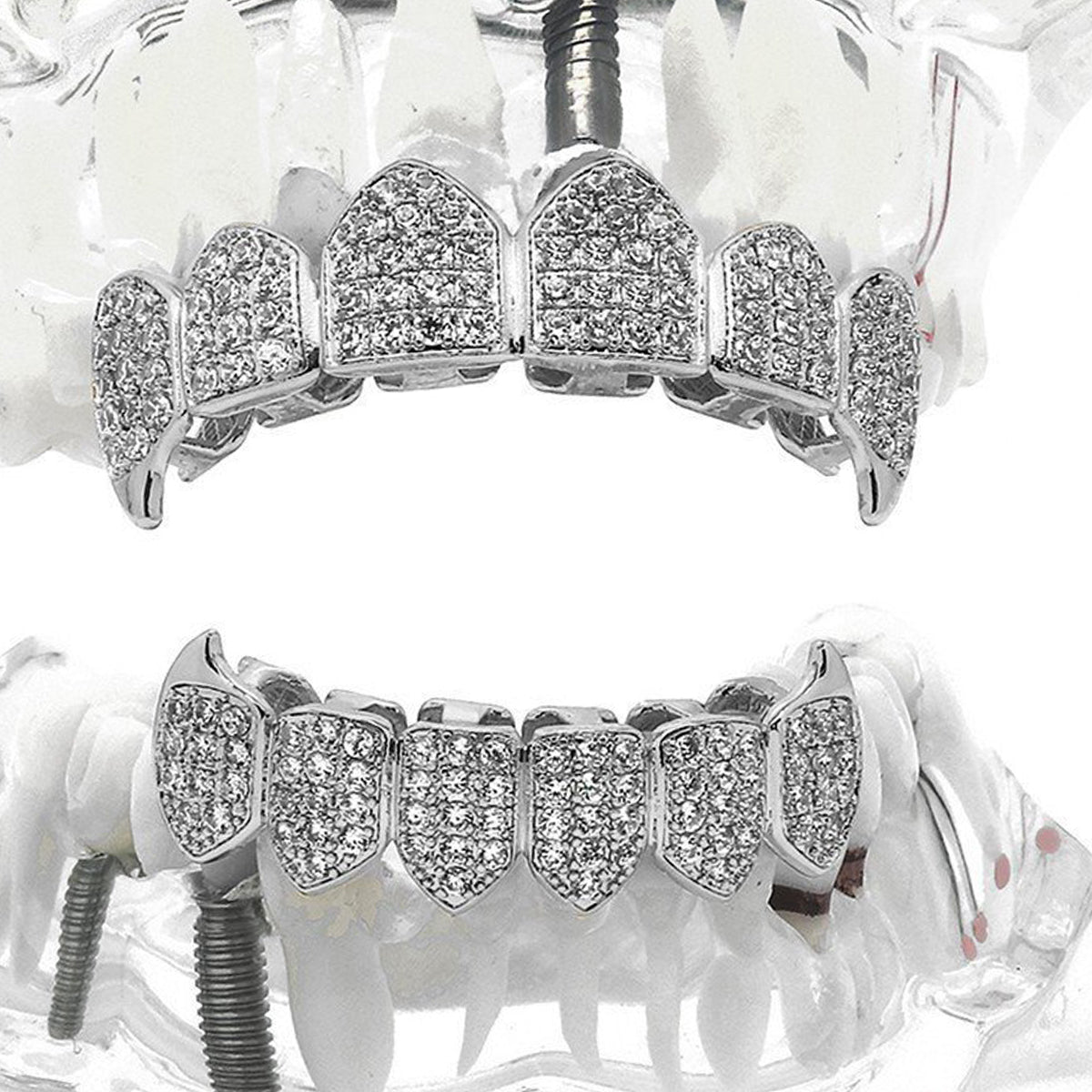 GRILLZ SET SILVER CZ FANG