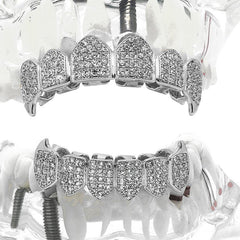 GRILLZ SET SILVER CZ FANG