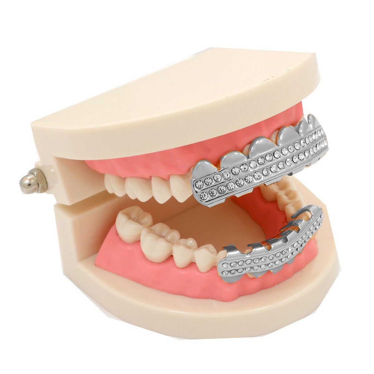 GRILLZ SET 2ROW SILVER BLINGKINGSTAR