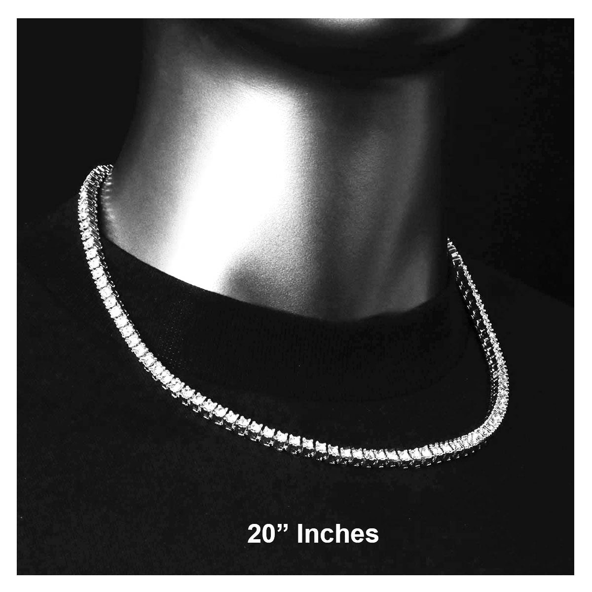 SILVER TENNIS CHAIN 20"