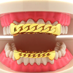GRILLZ SET GOLD CUBAN PLAIN