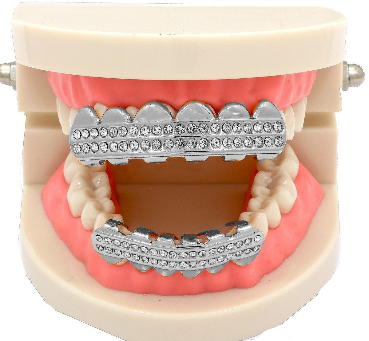 GRILLZ SET 2ROW SILVER BLINGKINGSTAR