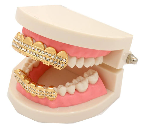 GRILLZ SET GOLD 2-ROW BLINGKINGSTAR