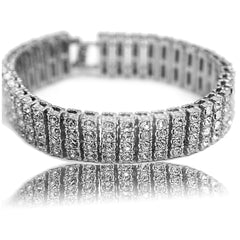 White Gold Ice Out Techno KING Watch & Bracelet SET 6